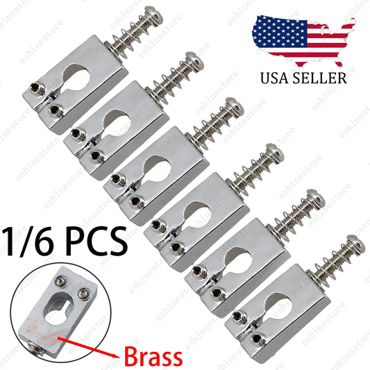 10.5mm Brass Tremolo Bridge Saddles Replacement for PRS Style Guitar - Chrome