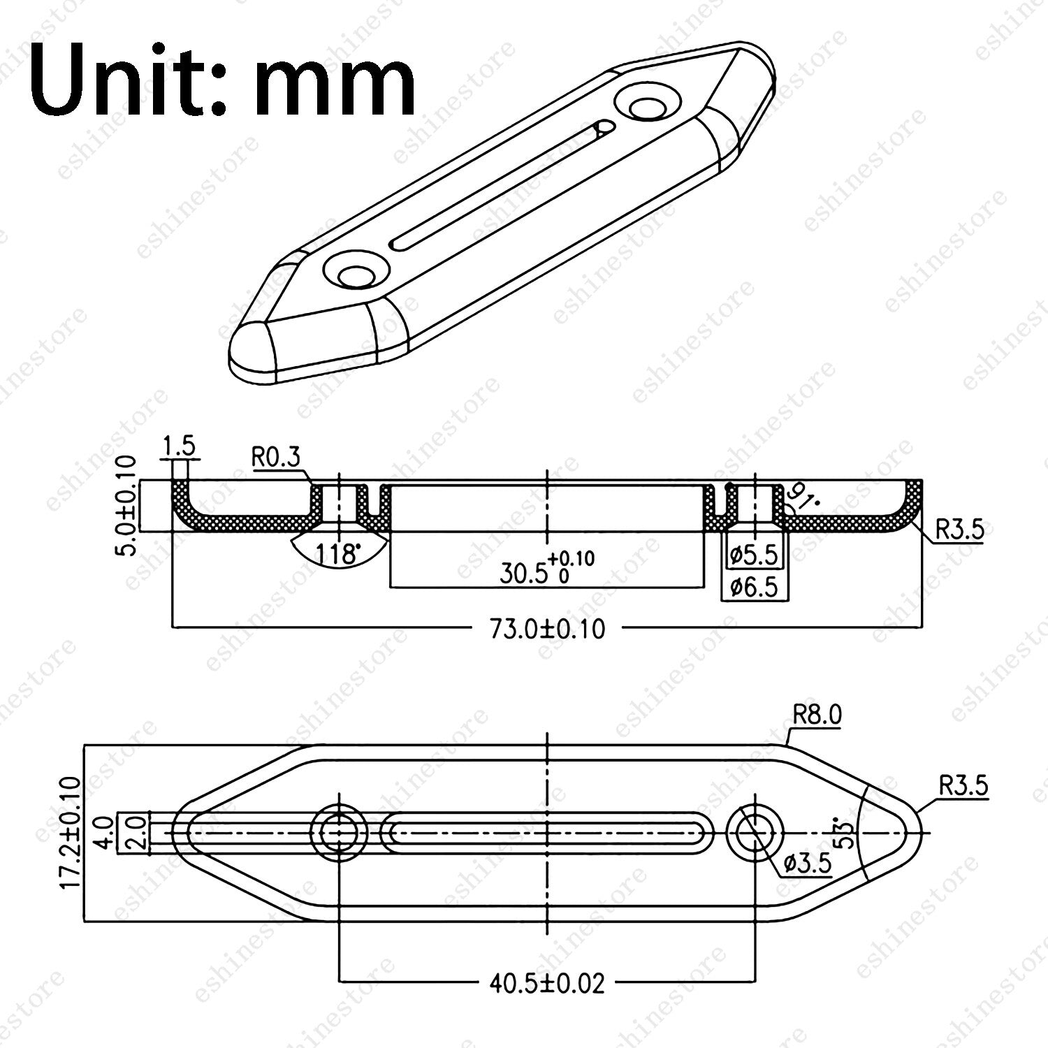 3-Way/5-Way Guitar Switch Plate Cover Replacement for Electric Guitar - Black