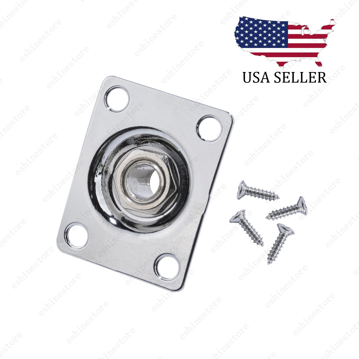 Guitar Output Jack Plate Square Rectangle Socket Screws For Tele Les Paul