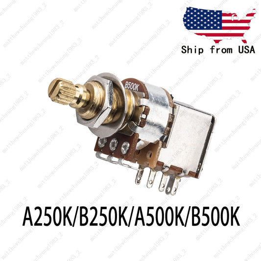 1 PCS 18-Split Brass Long Shaft Pot Push-Push Switch AB/250K/500K For Les Pau SG