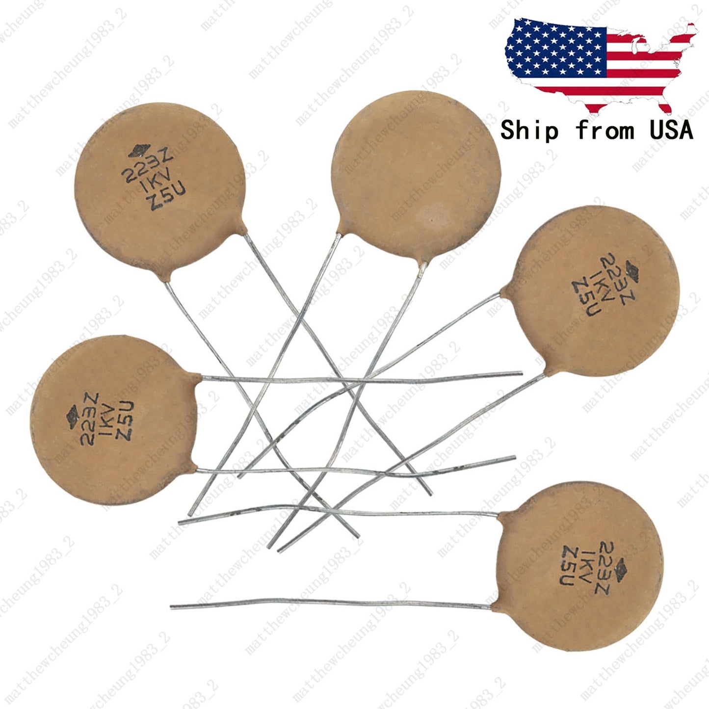 0.022uF 1KV High Frequency Ceramic Disc Capacitor Copper Lead for Guitar Repair