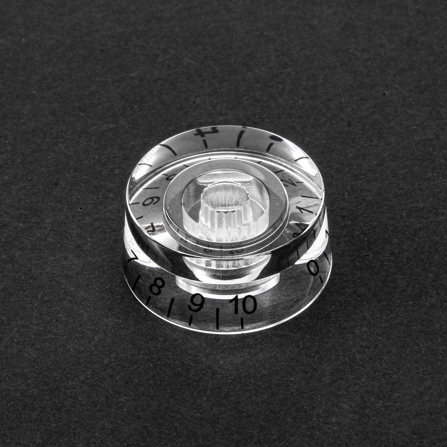 4 Pcs Clear w/Black Letter Guitar Control Knobs Speed Knobs For Les Paul SG