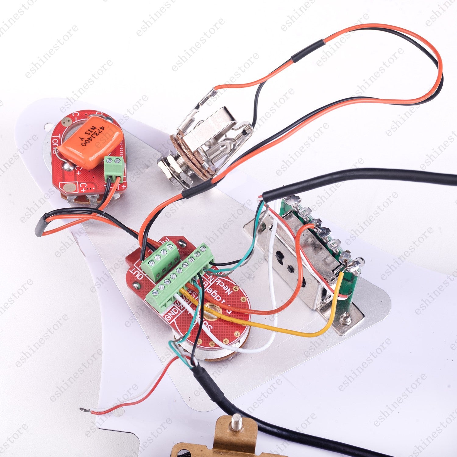 Solderless HH Wiring Harness Treble bleed Circuit with 3-Way Switch for Strat
