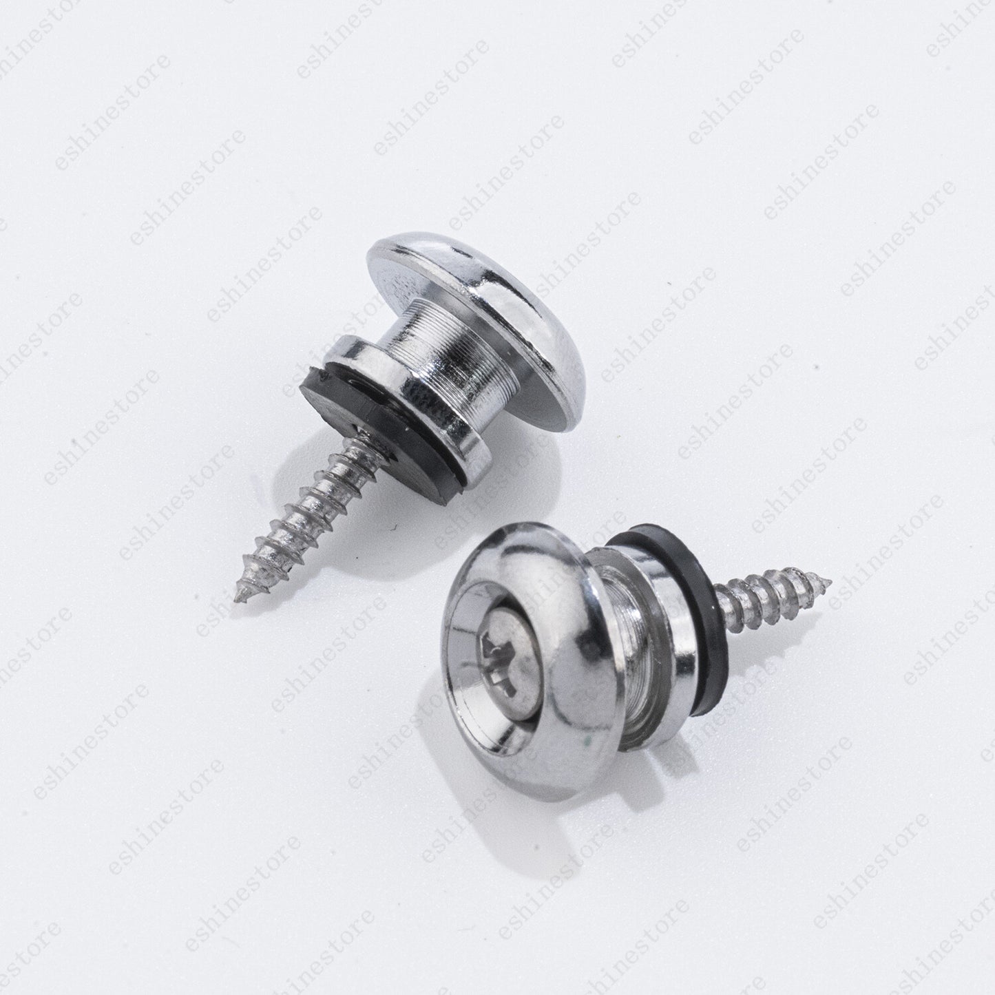 Set of 2 Chrome Guitar Strap Locks End Pins Button Pegs for Guitar Bass Ukulele