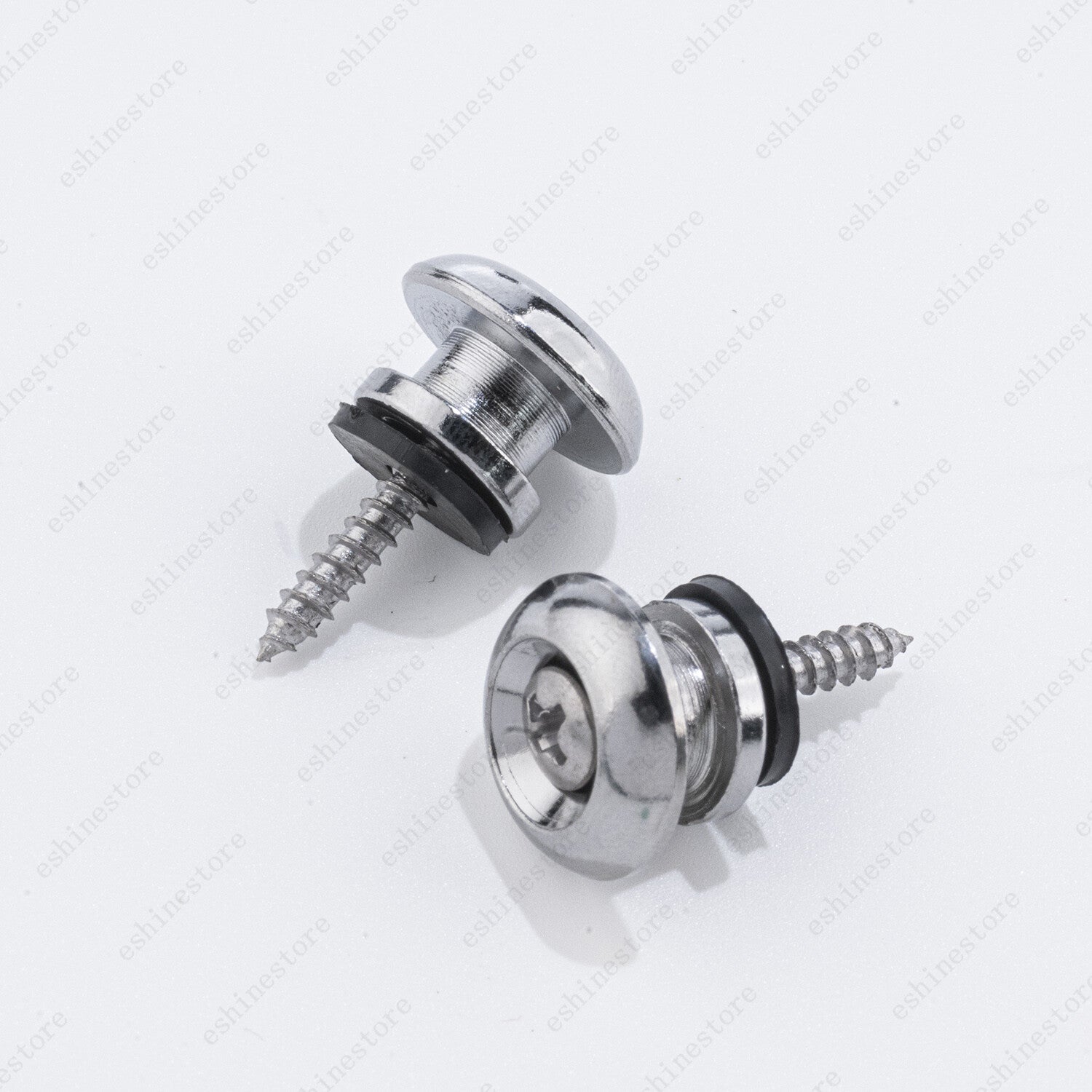Set of 2 Chrome Guitar Strap Locks End Pins Button Pegs for Guitar Bass Ukulele