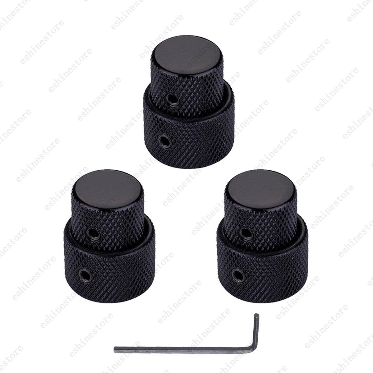 3Pcs Metal Dual Concentric Stacked Control Knobs for Electric Bass Guitars