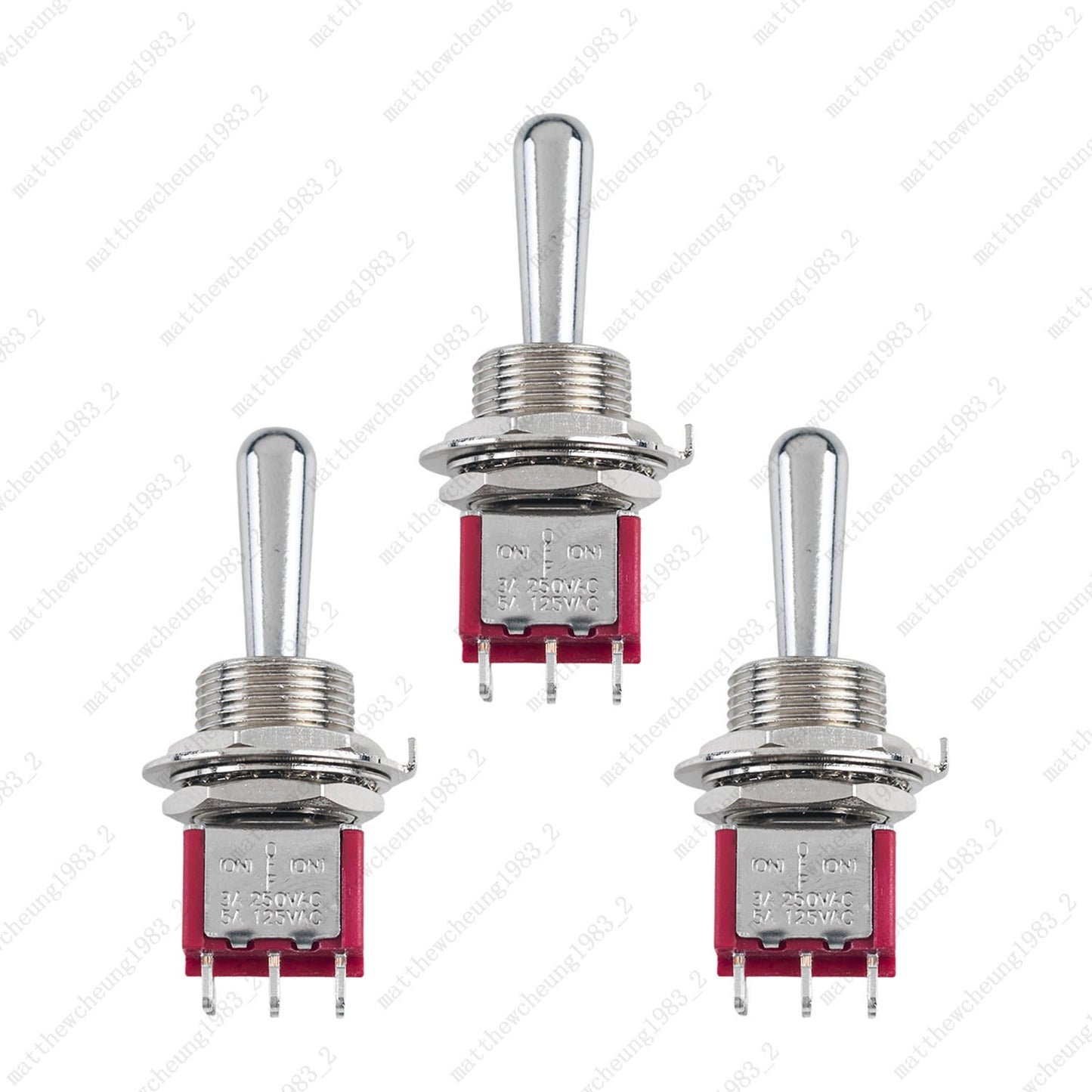 1/3/5 xGuitar Momentary DPDT 6Pin 3-Position (ON)-OFF-(ON) Fat Bat Toggle Switch