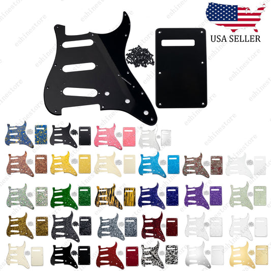 Guitar SSS 3Ply Pickguard&Back Plate for USA MIM Standard Fender ST Multicolors