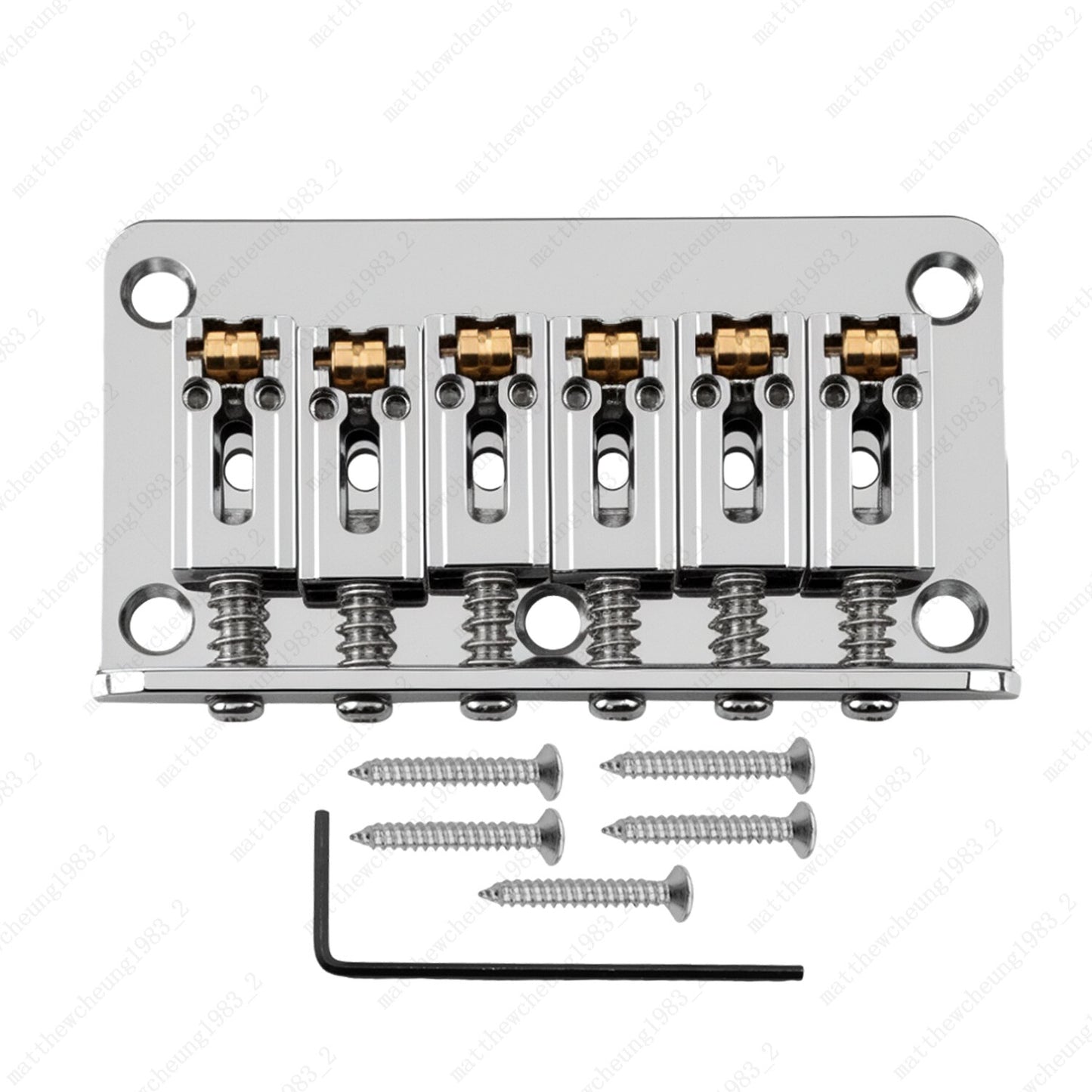6 String 78mm Guitar Roller Bridge Fixed Hardtail Bridge Top Load Tailpiece