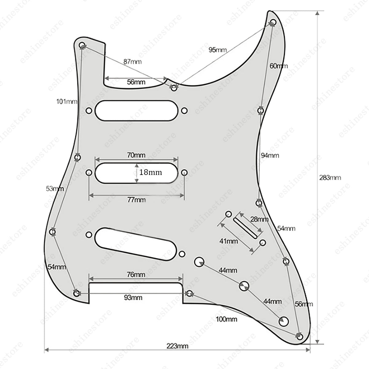 11 Hole SSS Metal Guitar Pickguard Aluminum For ST Strat Electric guitar 5 color
