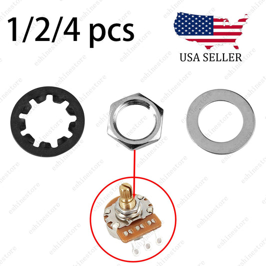 1/2/4pcs Guitar Nuts, Washers and Lock Washers for CTS Pots & Switchcraft Jacks