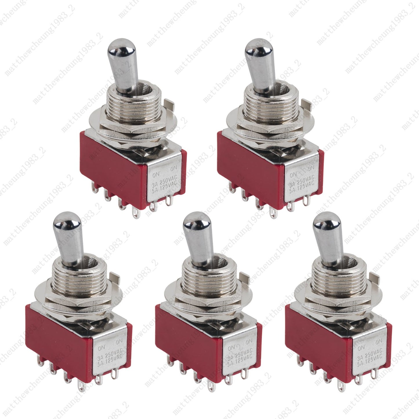 1/3/5 x Guitar/AMP Fat Bat Toggle Switch 4PDT 12Pin 2-Position ON-ON Sealed