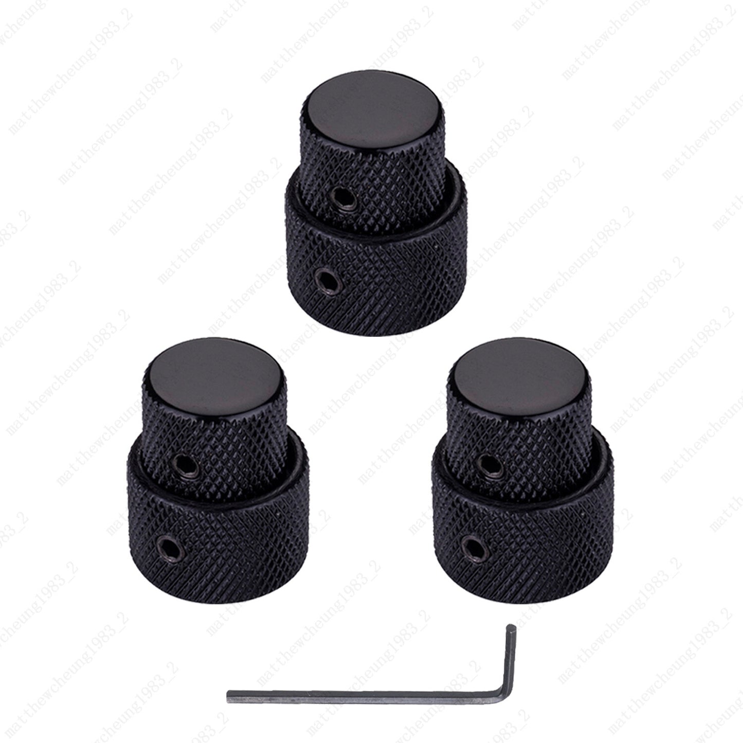3Pcs Metal Dual Concentric Stacked Control Knobs for Electric Bass Guitars
