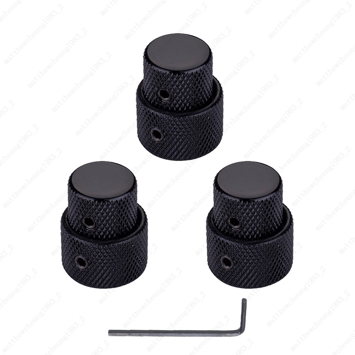 3Pcs Metal Dual Concentric Stacked Control Knobs for Electric Bass Guitars