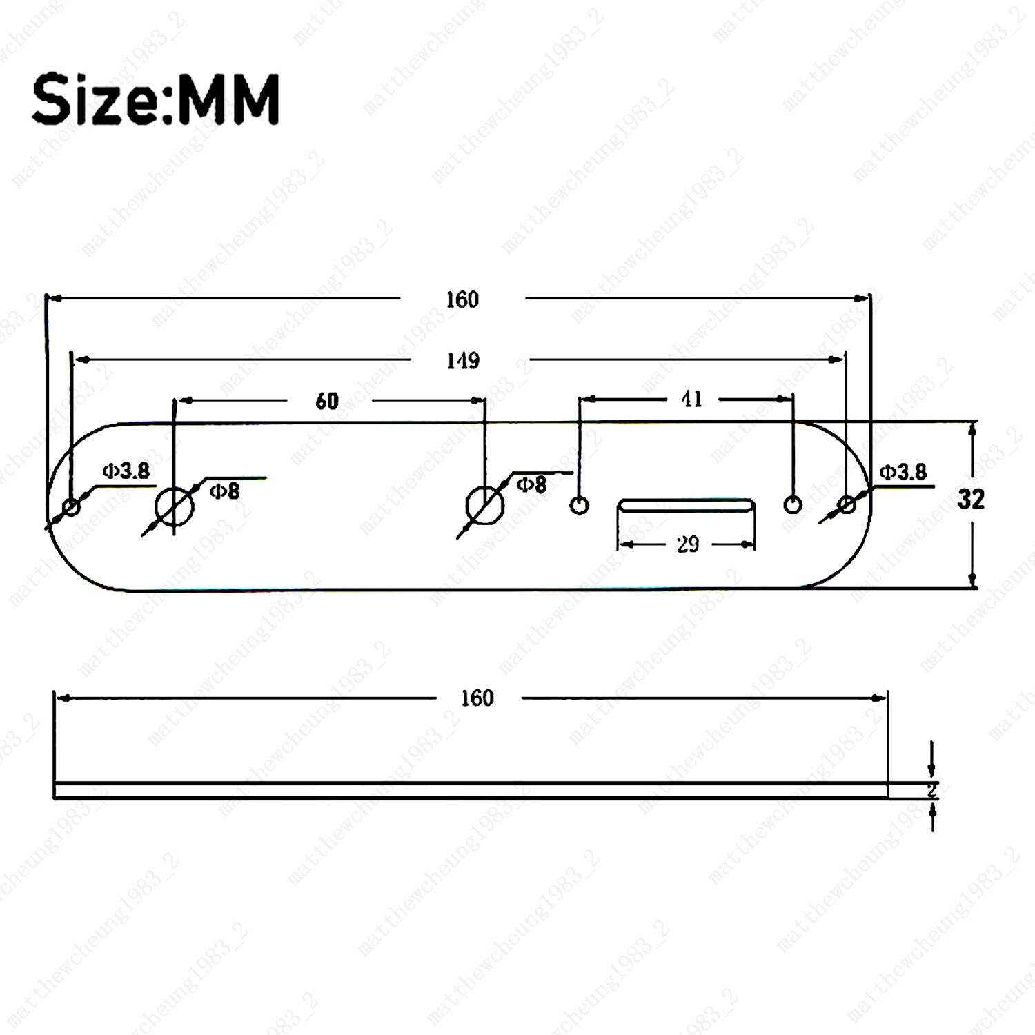 1 Piece Matel Black &Chrome Electric Guitar Control Plate 8MM for Fender Tele