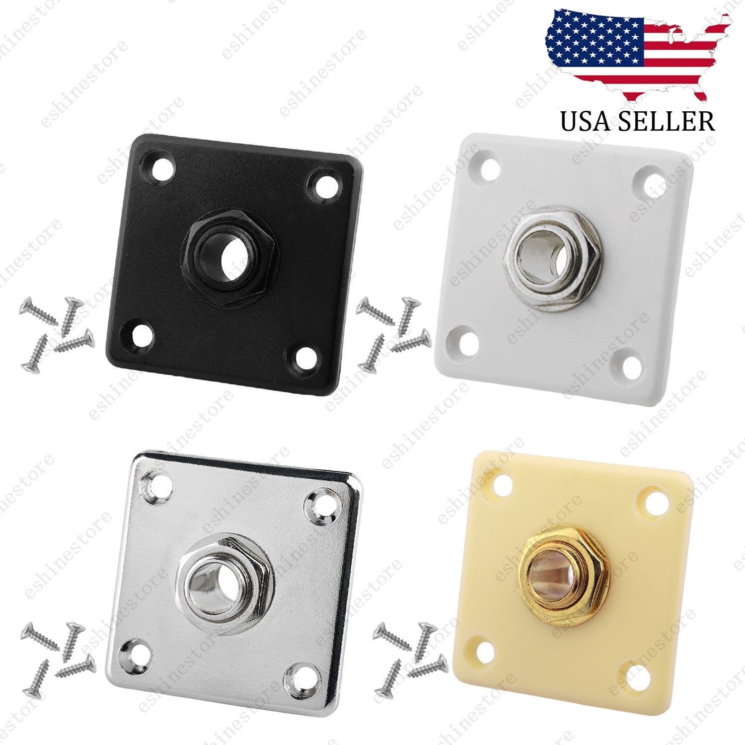 1 Set Square Plate Electric Guitar Output Jack Socket For Les Paul SG Guitar