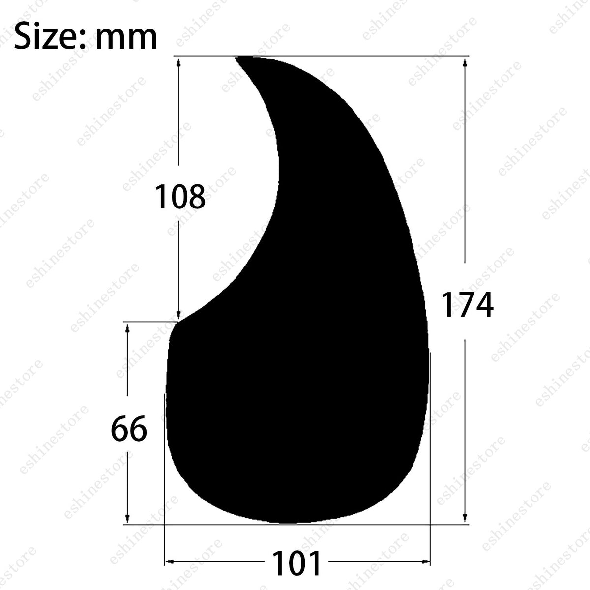 Acoustic Guitar Water Drop Shape Pickguard Fit 40/41'' Self Adhesive Multicolor
