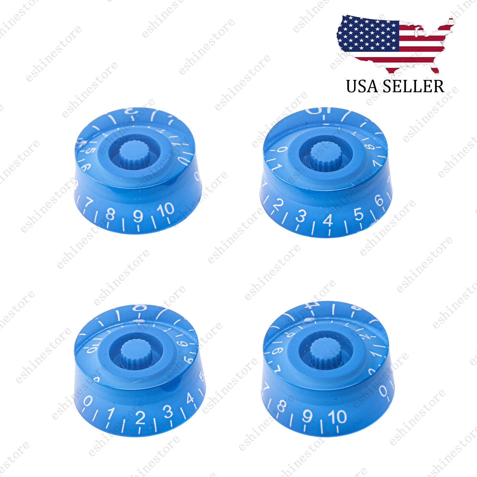 4 Pcs Blue Guitar Control Knobs Speed Knobs Dial Knobs for Les Paul SG Guitar
