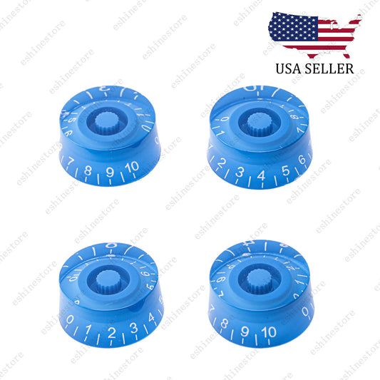 4 Pcs Blue Guitar Control Knobs Speed Knobs Dial Knobs for Les Paul SG Guitar
