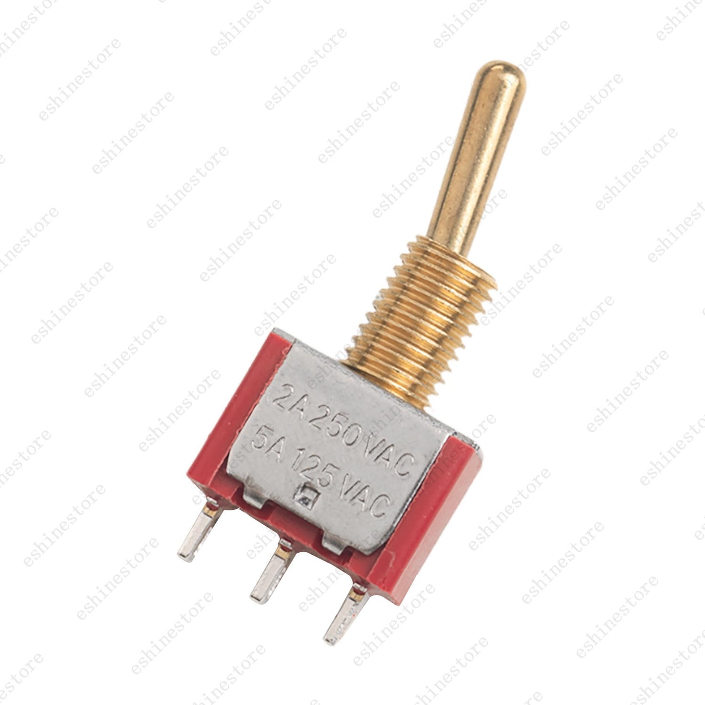 1/3/5Pcs Mini Vintage Brass Lever Switch 3Pins 2-Way ON-ON Toggle Switch - RED