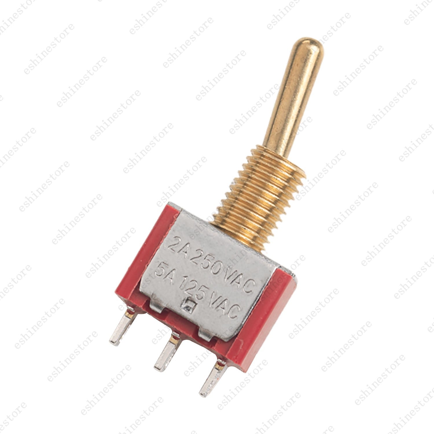 1/3/5Pcs Mini Vintage Brass Lever Switch 3Pins 2-Way ON-ON Toggle Switch - RED