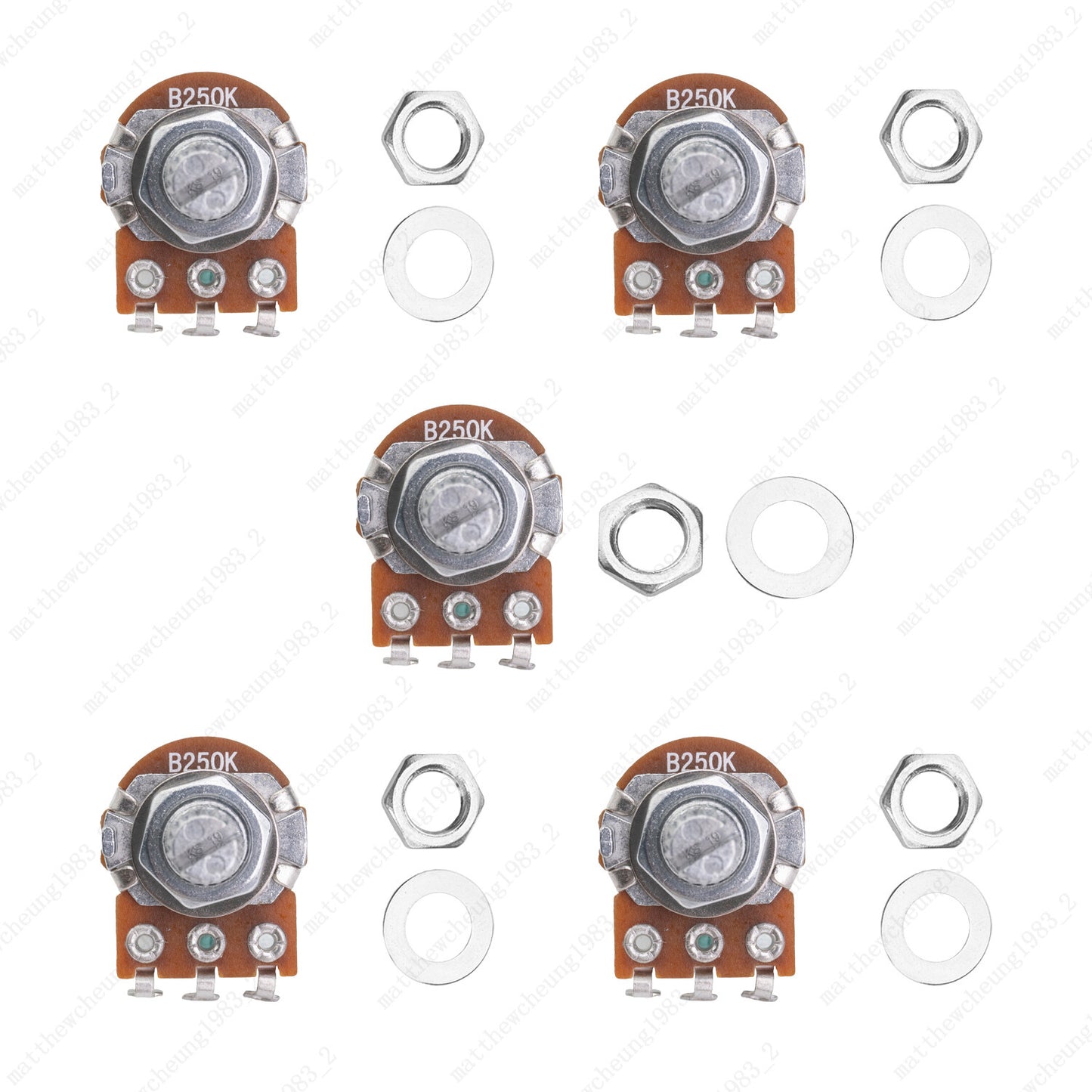 1/3/5/10X Mini Potentiometer Long 18mm A/B 250k/500k Volume Tone Taper Pot