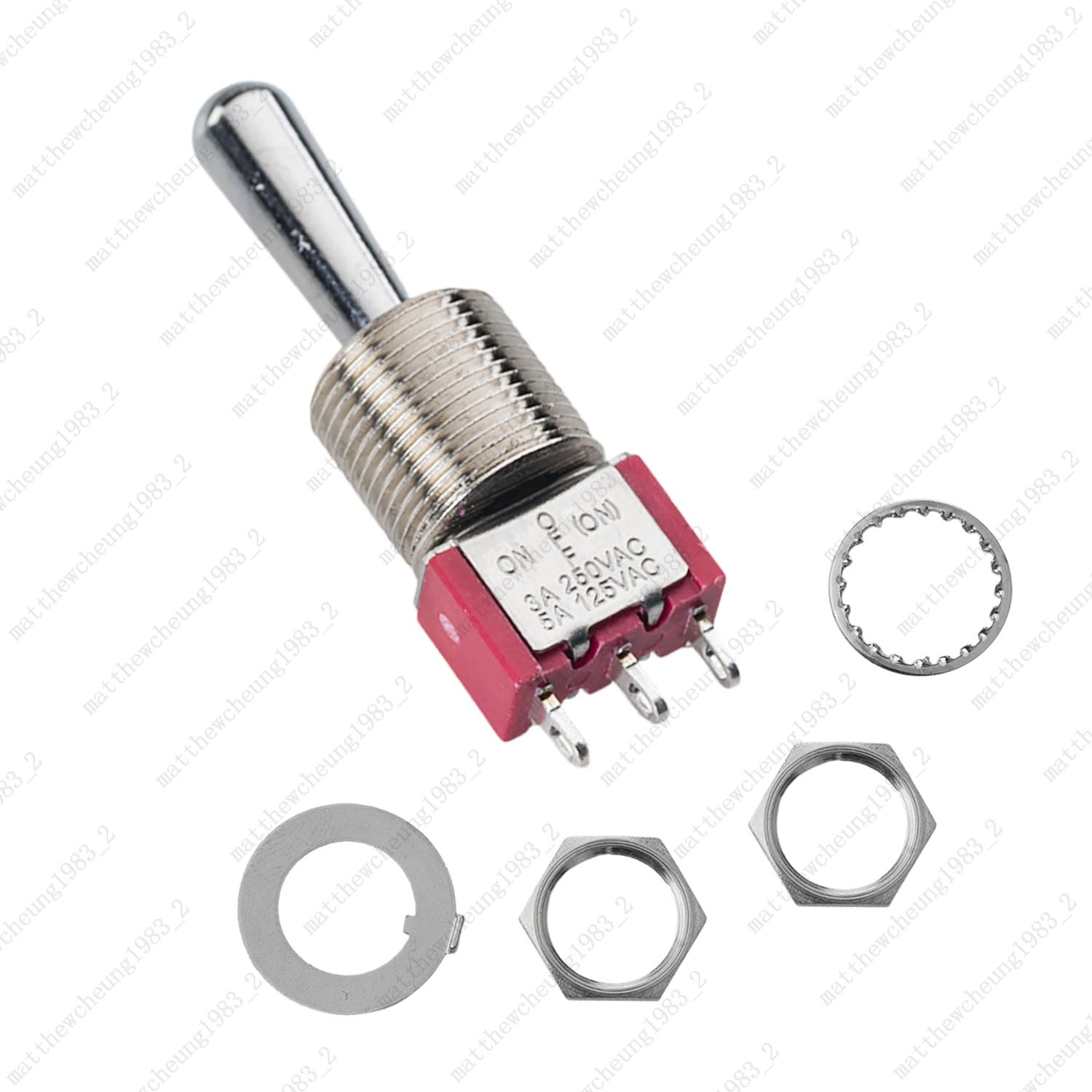 1/3/5pcs Guitar Momentary SPDT 3Pin 3-Position (ON)-OFF-ON Fat Bat Toggle Switch