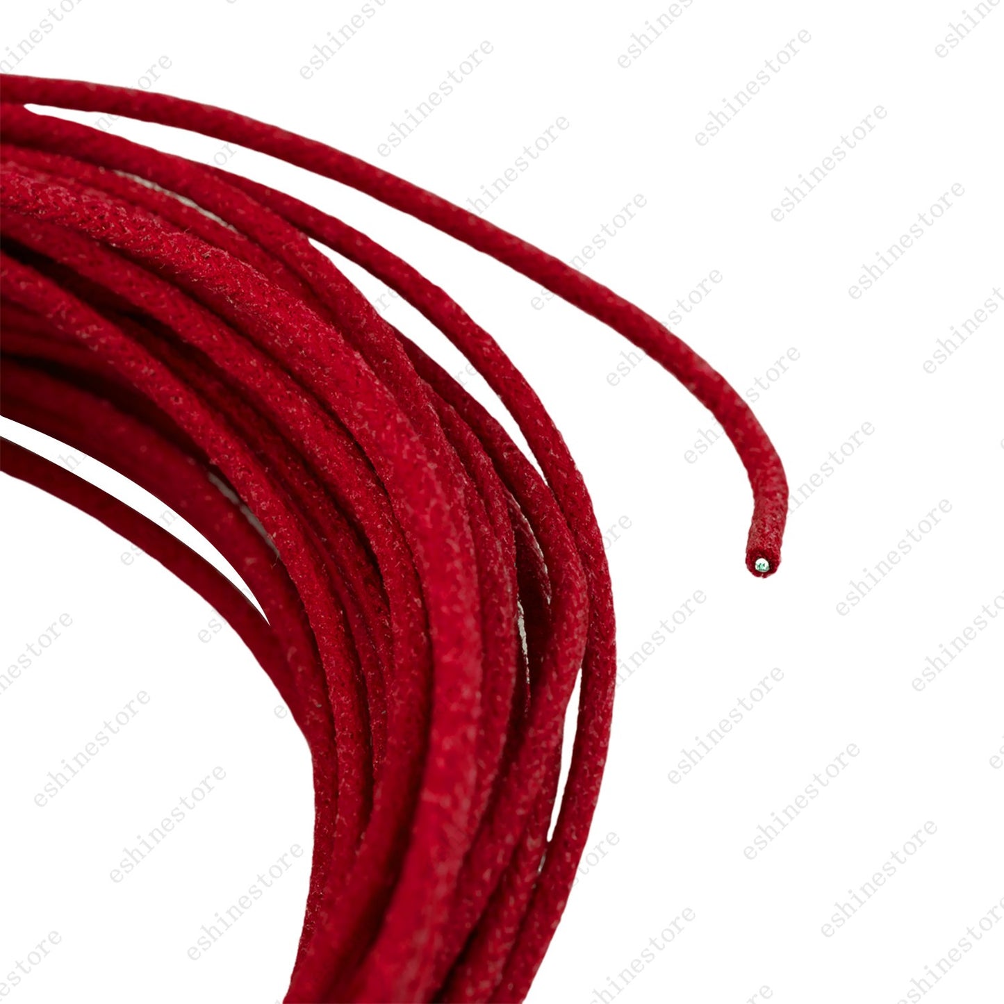 1/3/5/10 ft Vintage-Style Waxed Cloth-Covered Braided Guitar Wire Pushback-Red