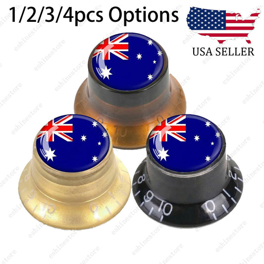 Guitar Reflector Knobs w/ Australia Flag Design Cap Top Hat Knob for Les Paul SG