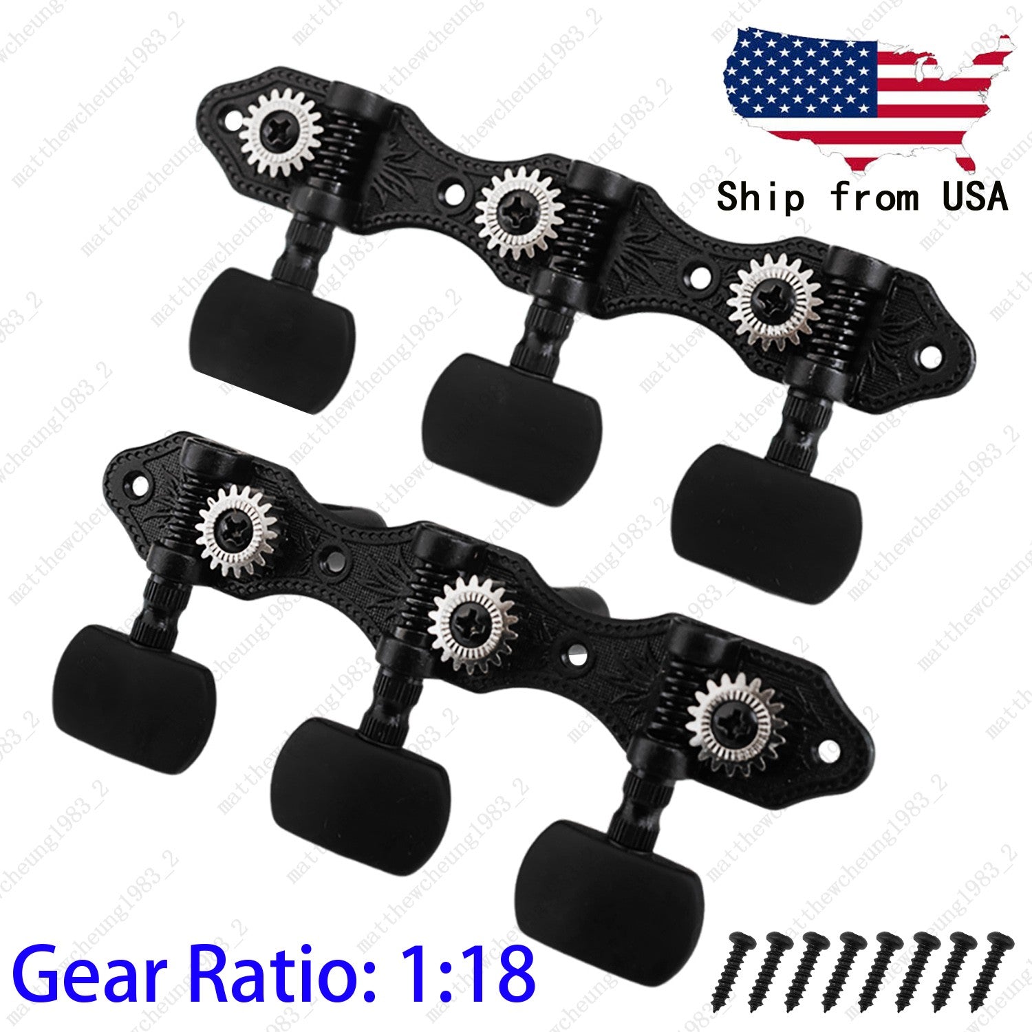 1 Set Open Frame Style Classical Guitar Machine Head 3Left + 3Right - 1:18 Ratio