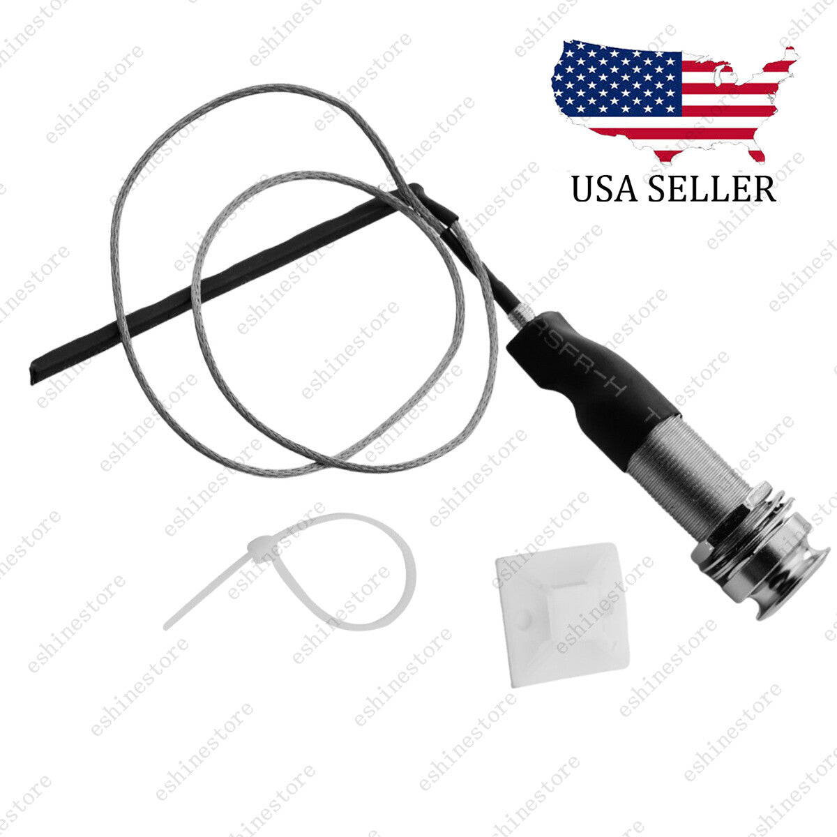 1x Stereo End Pin Jack 1/4" W/ Piezo Pickup Under Saddle for Acoustic Guitar