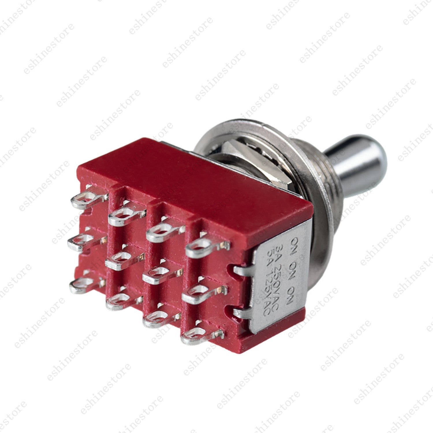 Guitar/AMP Fat Bat Toggle Switch 3 Way ON/ON/ON DPDT 12 Pins Sealed - Red