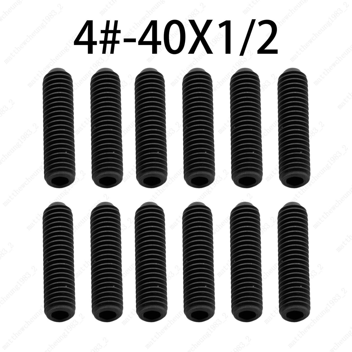 12x US #4-40 (1/4-1/2) Bridge Saddle Height Adjustment Screws-Alloy Steel BLACK