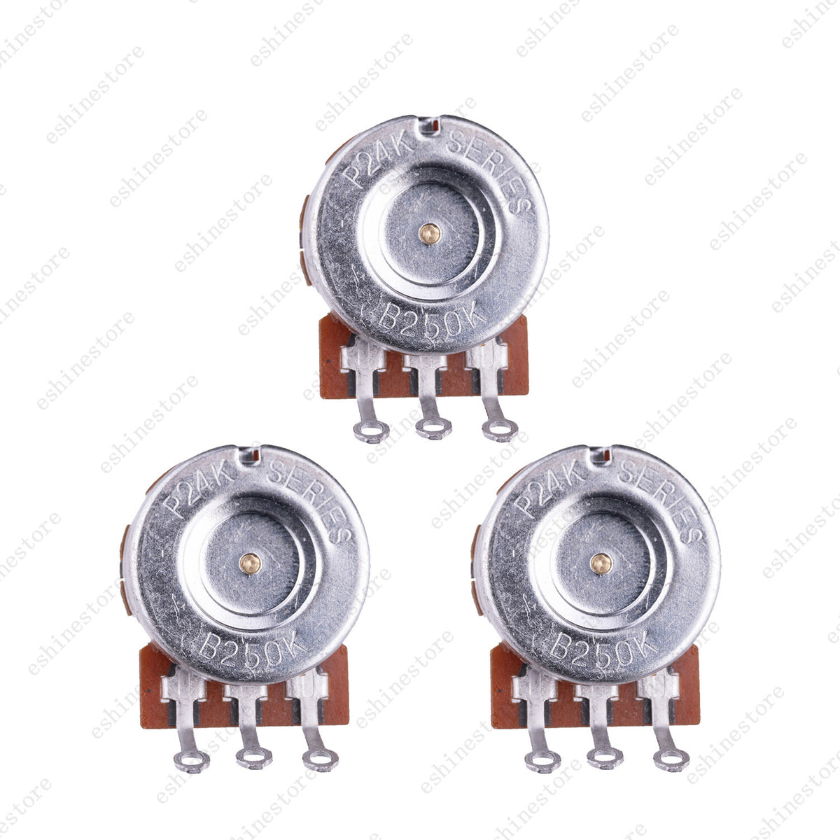 A/B 250K/500K Guitar Potentiometers Brass 15mm Short Shaft Pot US 24 Spline Fine