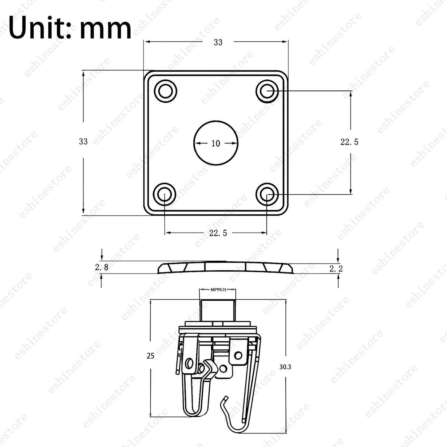 Electric Guitar Output/Input Jack Plate Square Socket with Screws For LP Epi