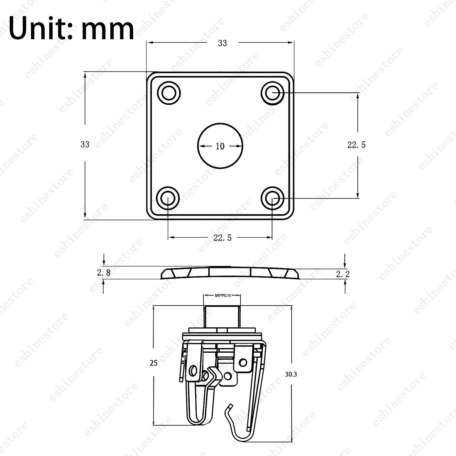 Electric Guitar Output/Input Jack Plate Square Socket with Screws For LP Epi