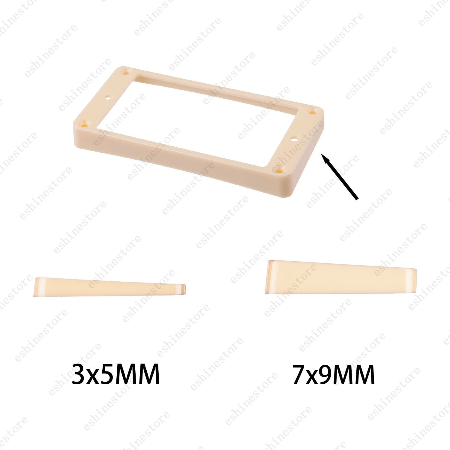 2 Pcs Plastic Guitar Humbucker Pickup Rings Curved Bottom Frame For Les Paul LP