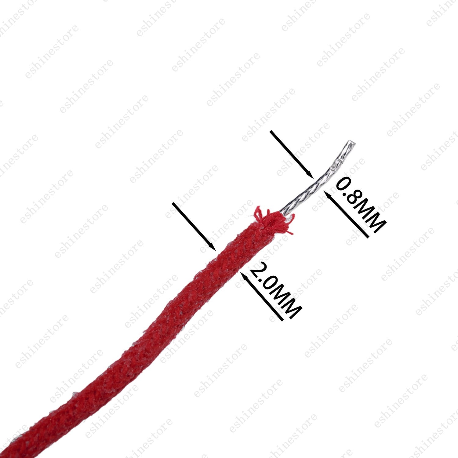 1/3/5/10 ft Vintage-Style Waxed Cloth-Covered Braided Guitar Wire Pushback-Red