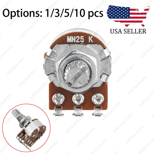1/3/5/10x Dual MN25K Blend/Balance Control Pot 18mm Split Shaft Potentiometer