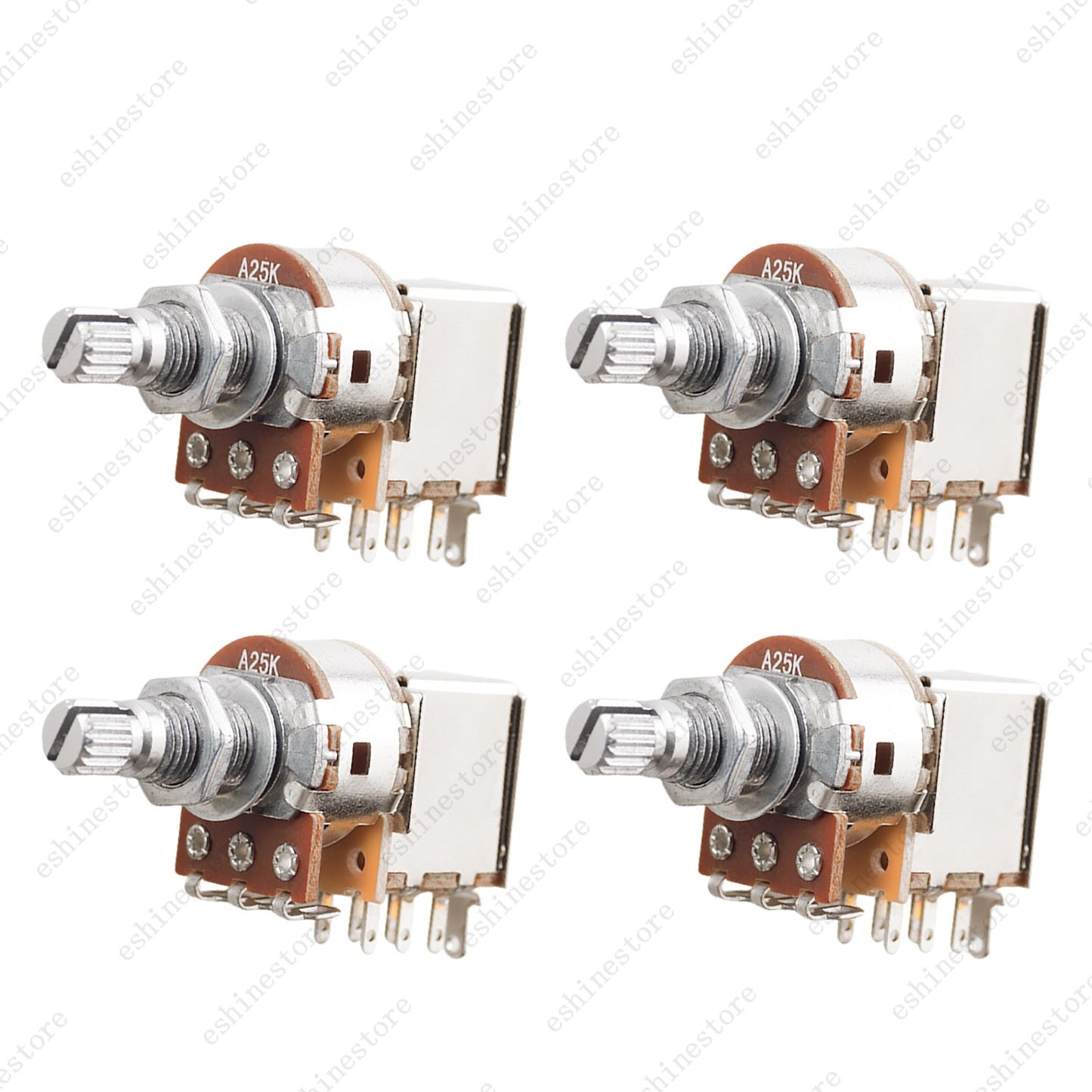 4 Pcs Guitar Push-Pull Pot 18-Split Long Shaft switch,  A/B/25K/50K Tone Volume
