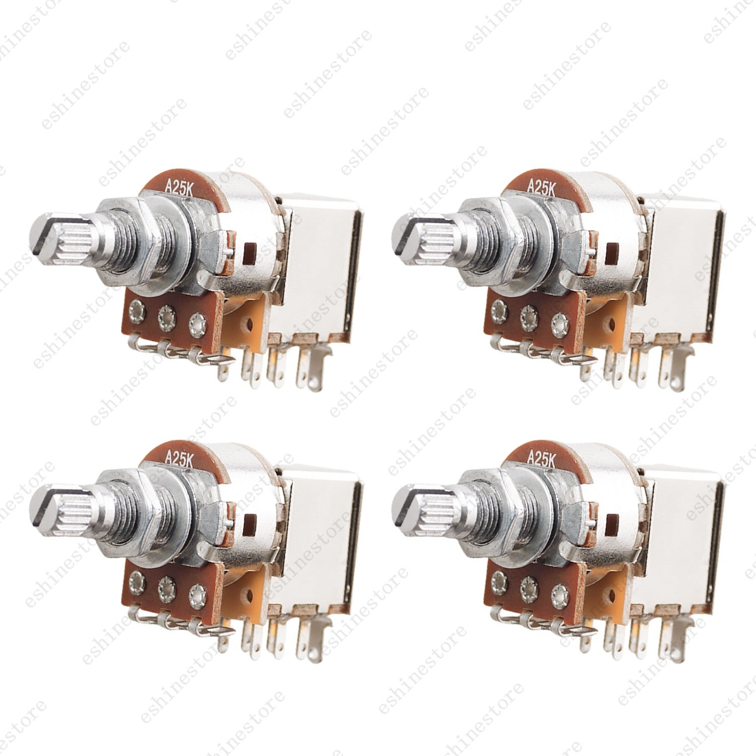 4 Pcs Guitar Push-Pull Pot 18-Split Long Shaft switch,  A/B/25K/50K Tone Volume