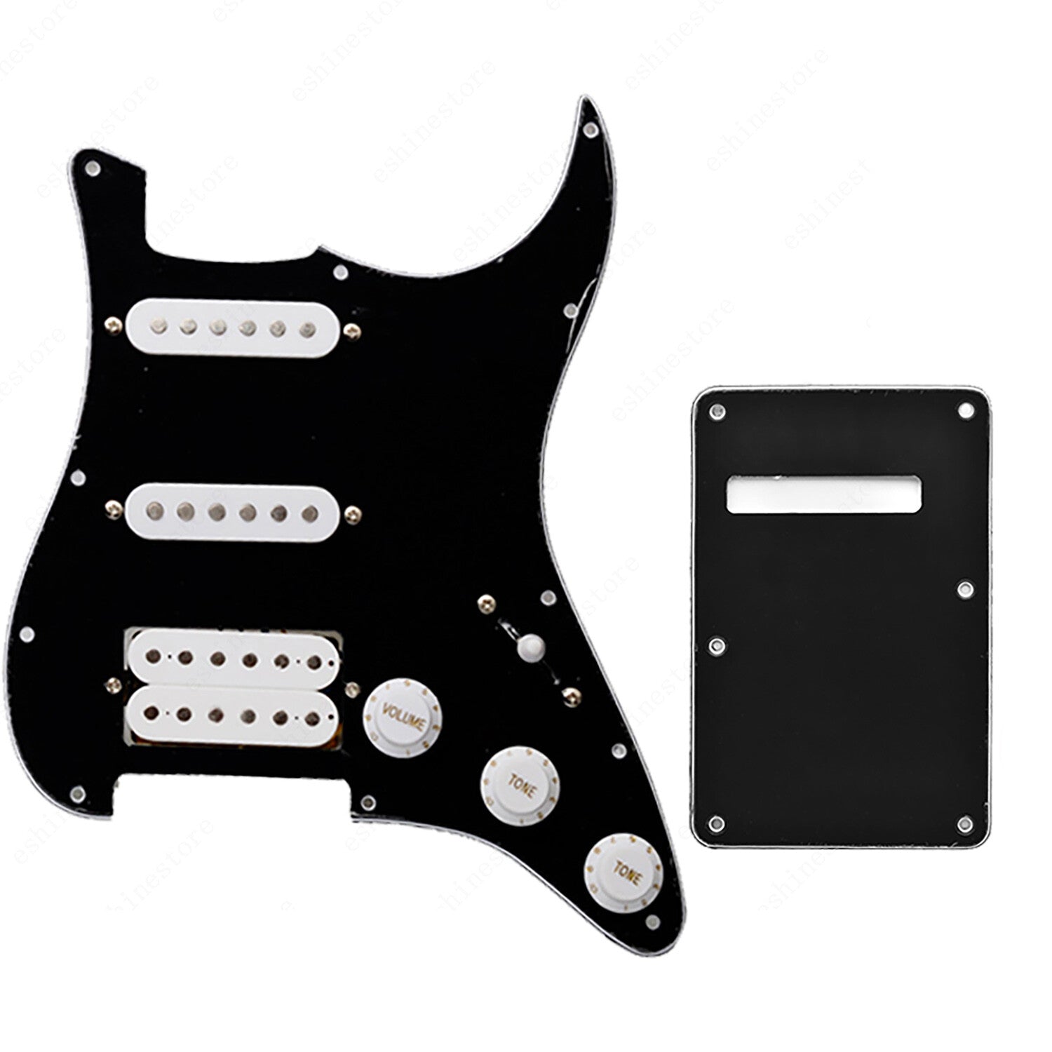 11 Hole Guitar SSH Loaded Pickguard Set & Back Plate For SQ FENDER Stratocaster