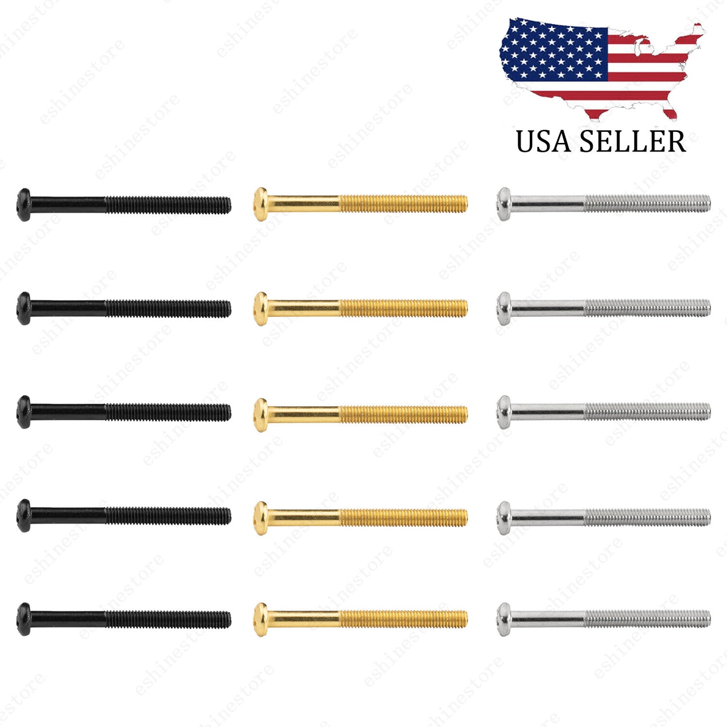 5Pcs 3*34mm Metric Thread Humbucker Pickup Height Screws For Les Paul SG 3 Color