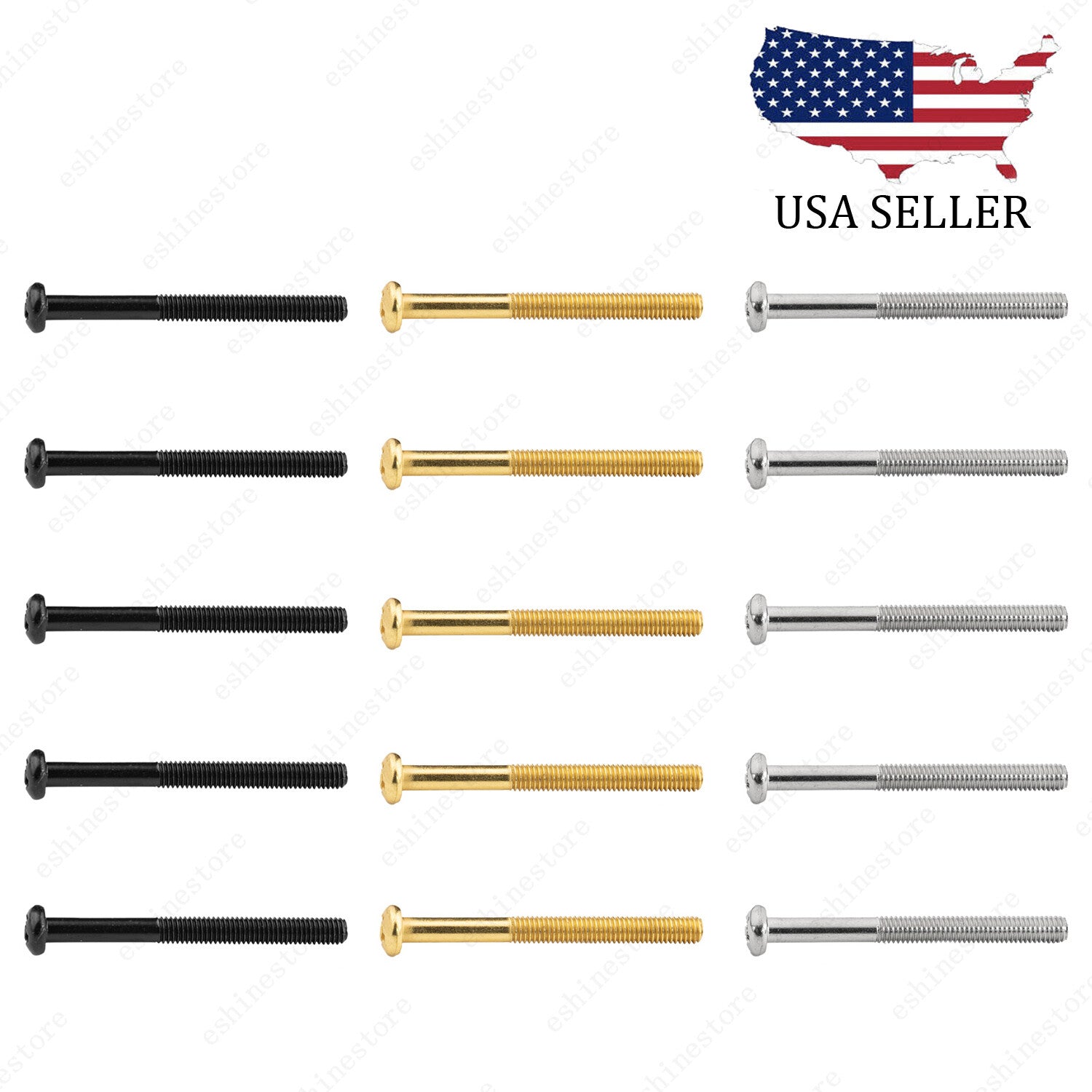 5Pcs 3*34mm Metric Thread Humbucker Pickup Height Screws For Les Paul SG 3 Color