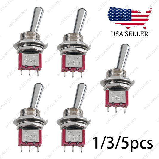 1/3/5 PCS Guitar/AMP Fat Bat Toggle Switch SPDT 3 Pin 2-Way ON ON Sealed - RED