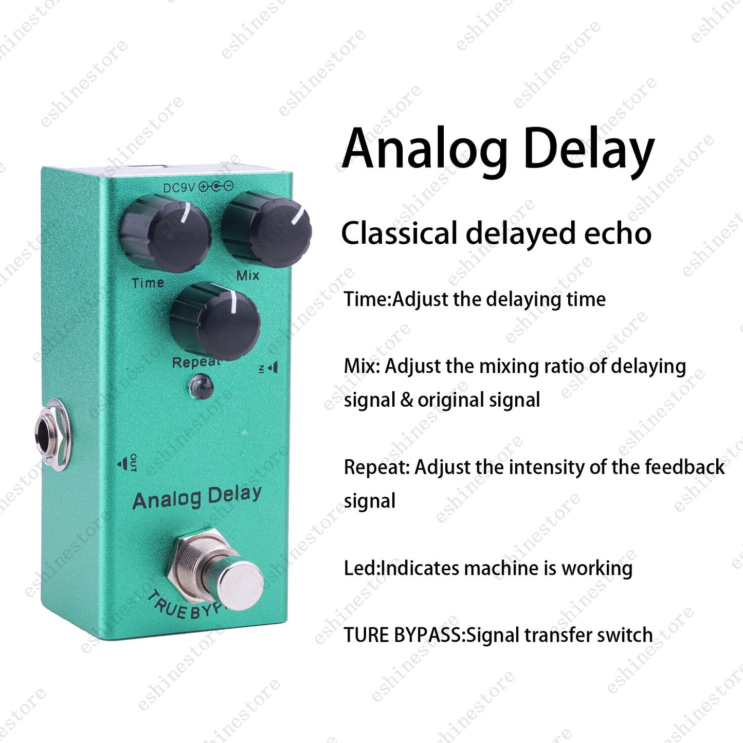 Digital/Analog Delay Guitar Effects Pedal Mini Single Type DC 9V True Bypass