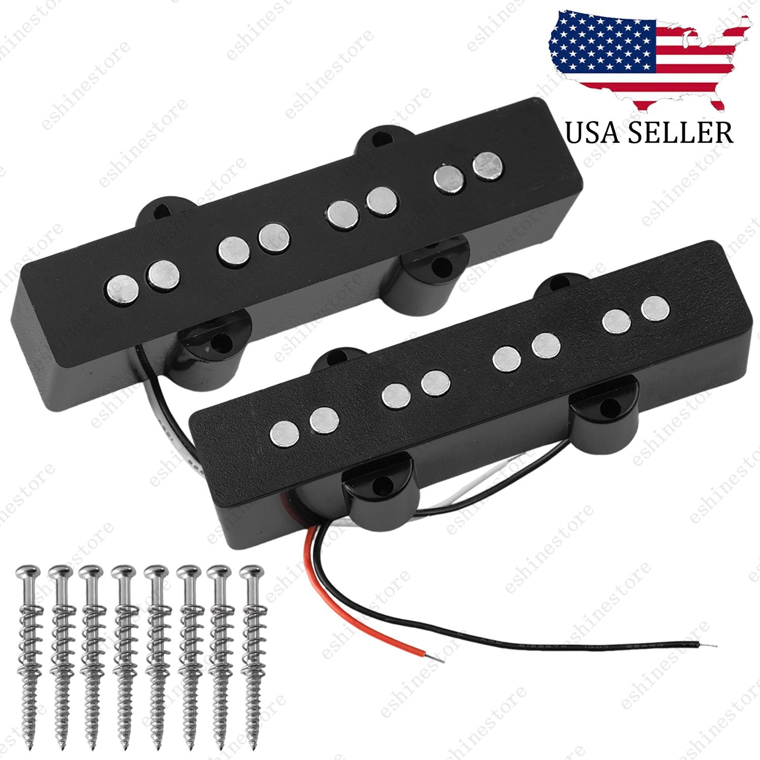 Open-style 4-string Ceramic Magnet Neck&Bridge Pickup for Fender Jazz J Bass