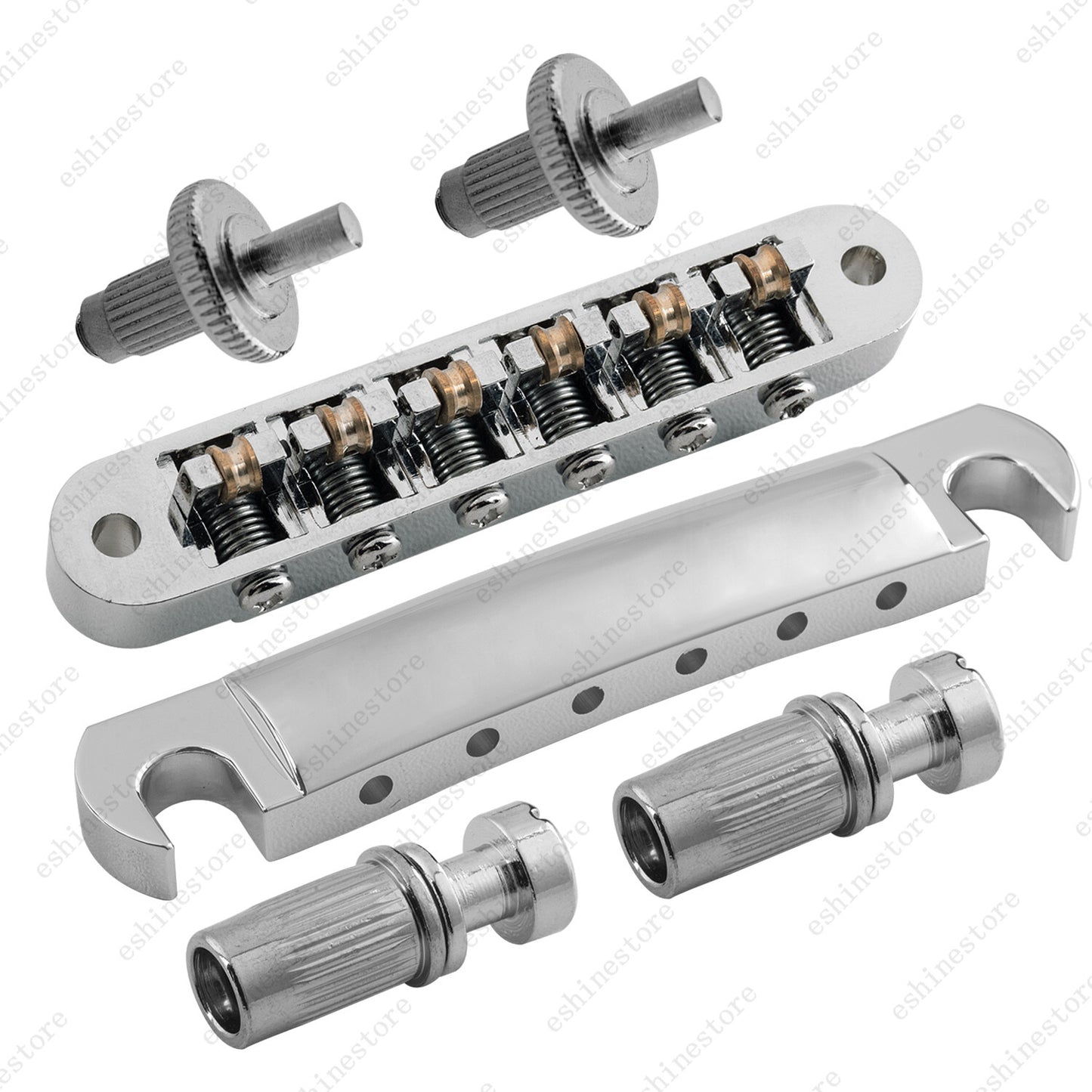 A Set Brass Roller Saddle Tune-O-Matic Bridge & Tailpiece For Gibson Les Paul SG