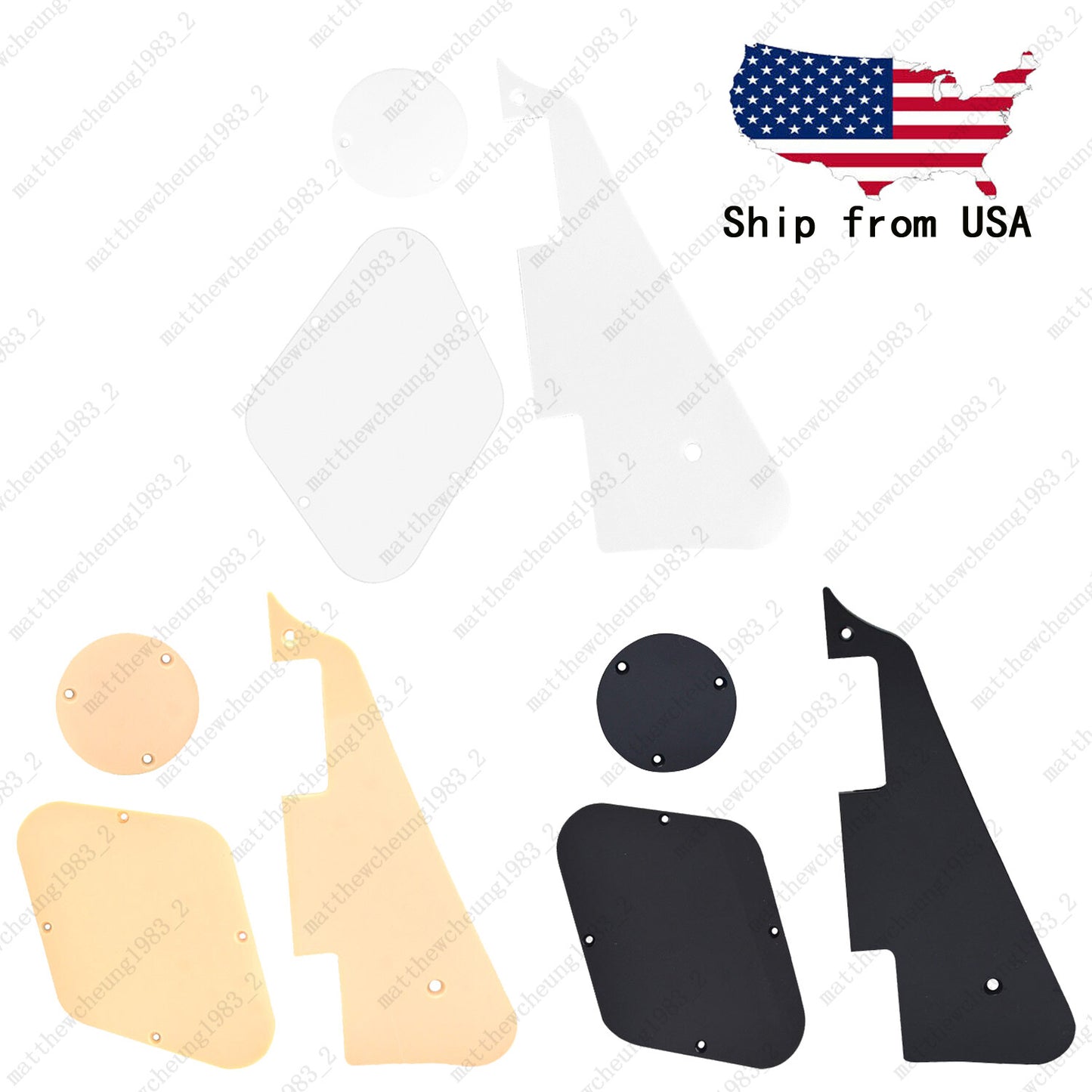 LP Pickguard Back Plate Switch Cavity Covers for Gibson Les Paul 3 Colors 1 Ply