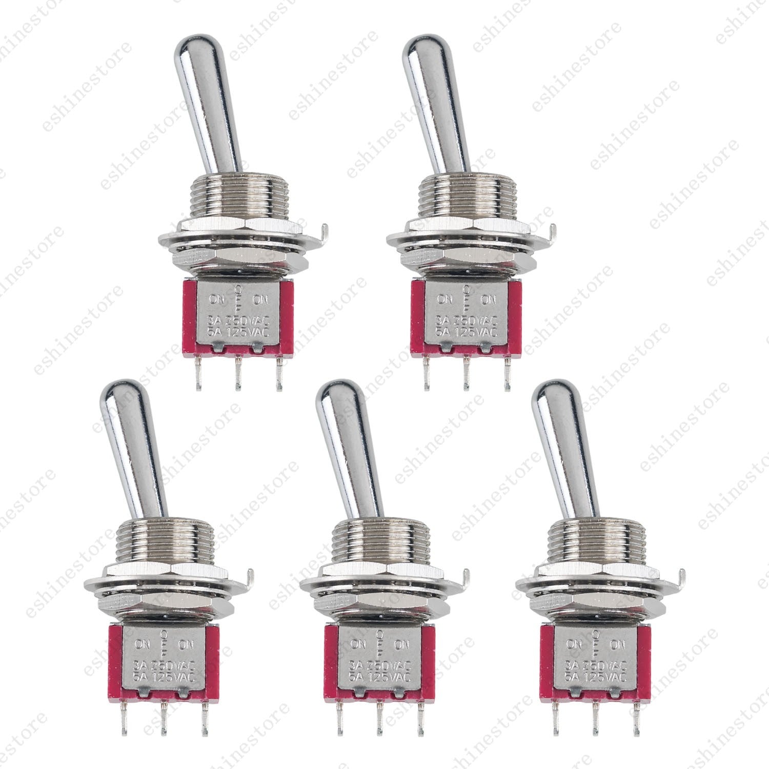 1/3/5pcs Guitar/AMP Long Fat Bat Toggle Switch SPDT 3Pin 3-Way ON OFF ON Sealed